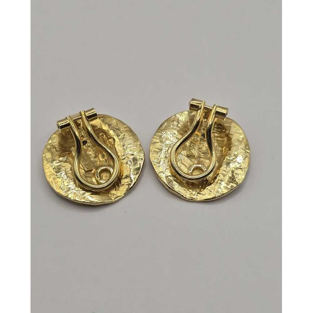 Non Signé / Unsigned Yellow gold earrings - image 2