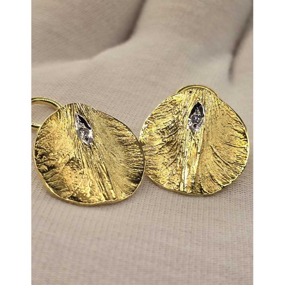 Non Signé / Unsigned Yellow gold earrings - image 6