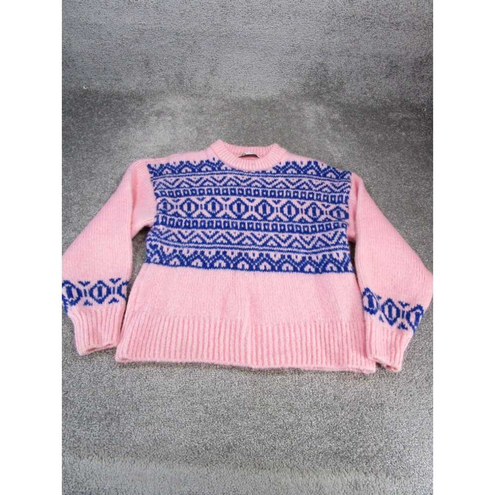 Zara Zara Shirt Womens Small Pink Pullover Knit C… - image 1