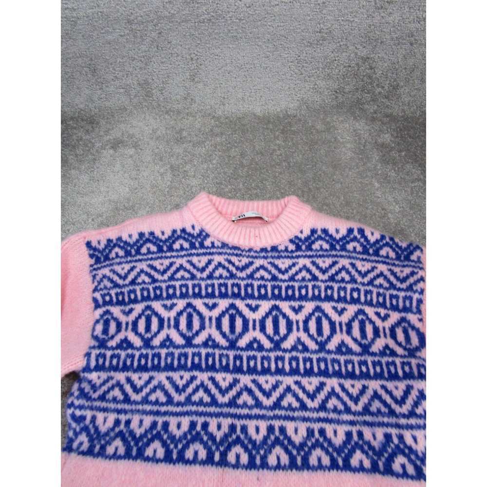 Zara Zara Shirt Womens Small Pink Pullover Knit C… - image 2