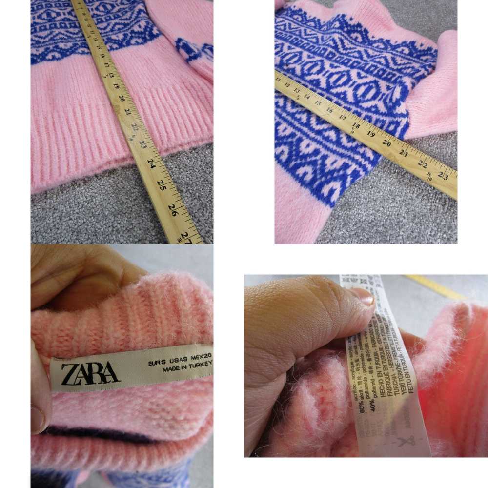 Zara Zara Shirt Womens Small Pink Pullover Knit C… - image 4