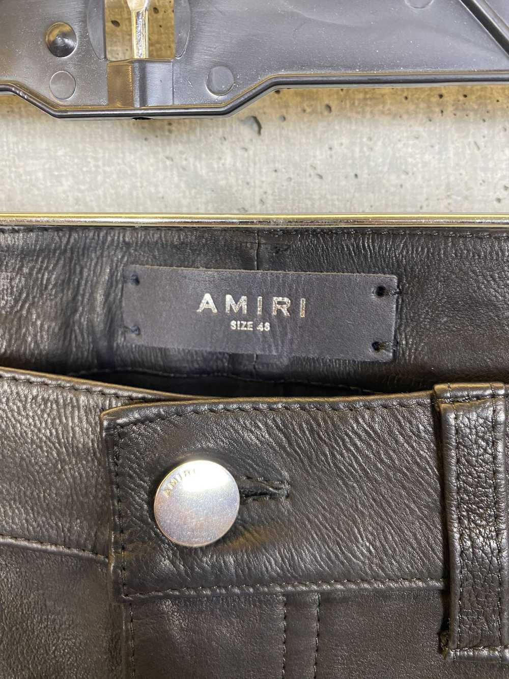 Amiri $4K AMIRI BLACK LEATHER PANT MOTO SLIM BIKE… - image 6