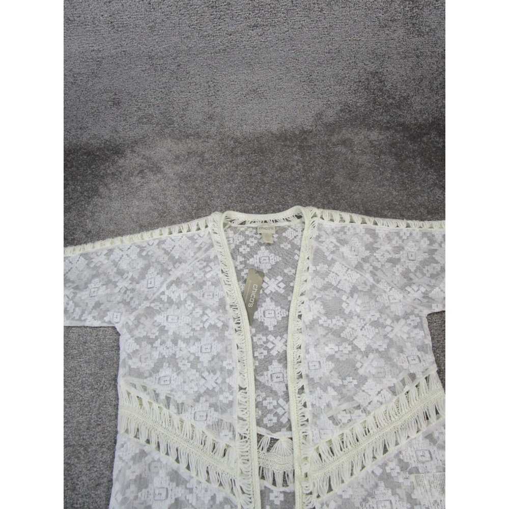 Vintage Chico'S Sweater Womens 0 White Open Cardi… - image 2