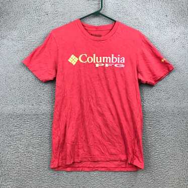Vintage Columbia Shirt Womens Medium Red Spelout S