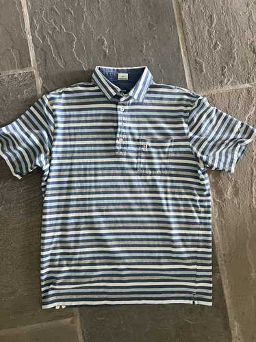Johnnie O Blue grey white polo shirt golf medium