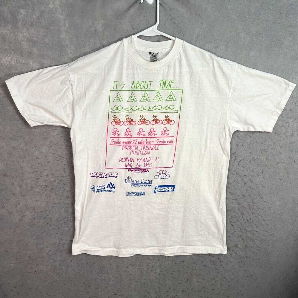 Triangl Vintage 90s Broken Triangle Triathlon T S… - image 1