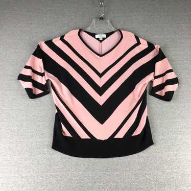 Vintage Magaschoni Sweater Womens 1X Pink Black D… - image 1