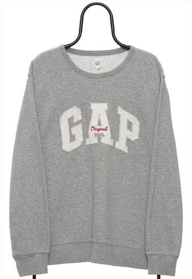 Vintage GAP Spellout Grey Sweatshirt Womens - image 1