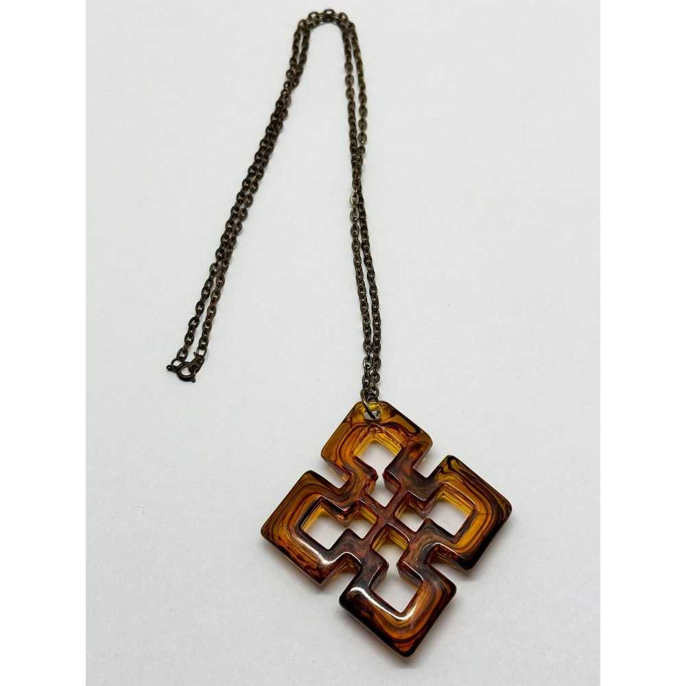 Vintage Vintage lucite pendant necklace - image 5