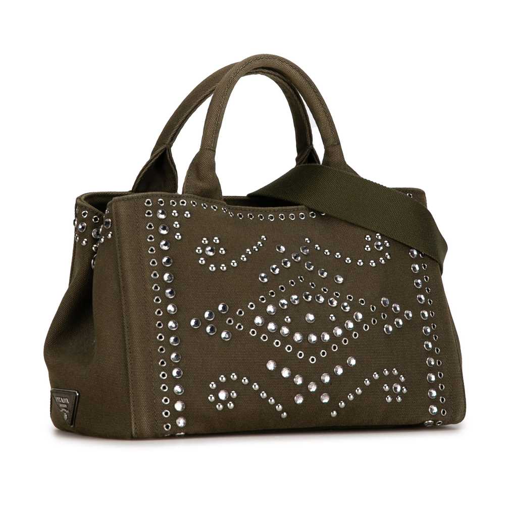 Olive Prada Small Canapa Bijoux Satchel - image 2