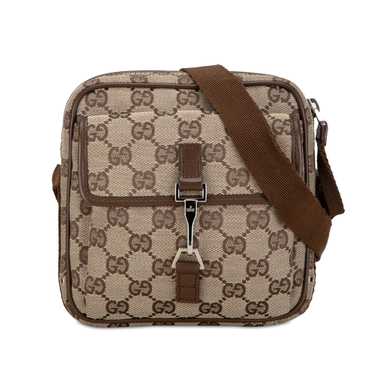 Brown Gucci Mini GG Canvas Jackie Crossbody Bag