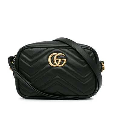 Black Gucci Mini GG Marmont Matelasse Crossbody Ba