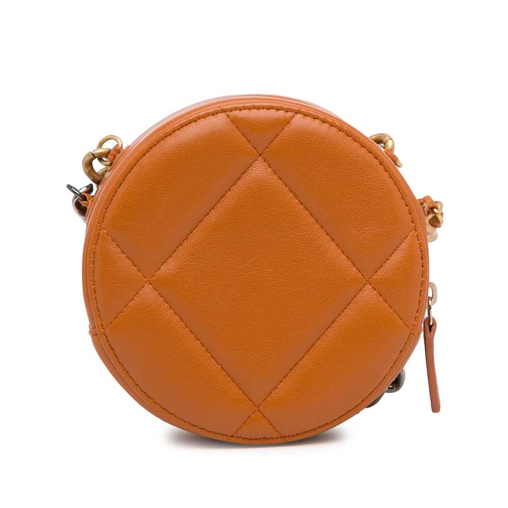 Tan Chanel Lambskin 19 Round Clutch with Chain Sa… - image 4