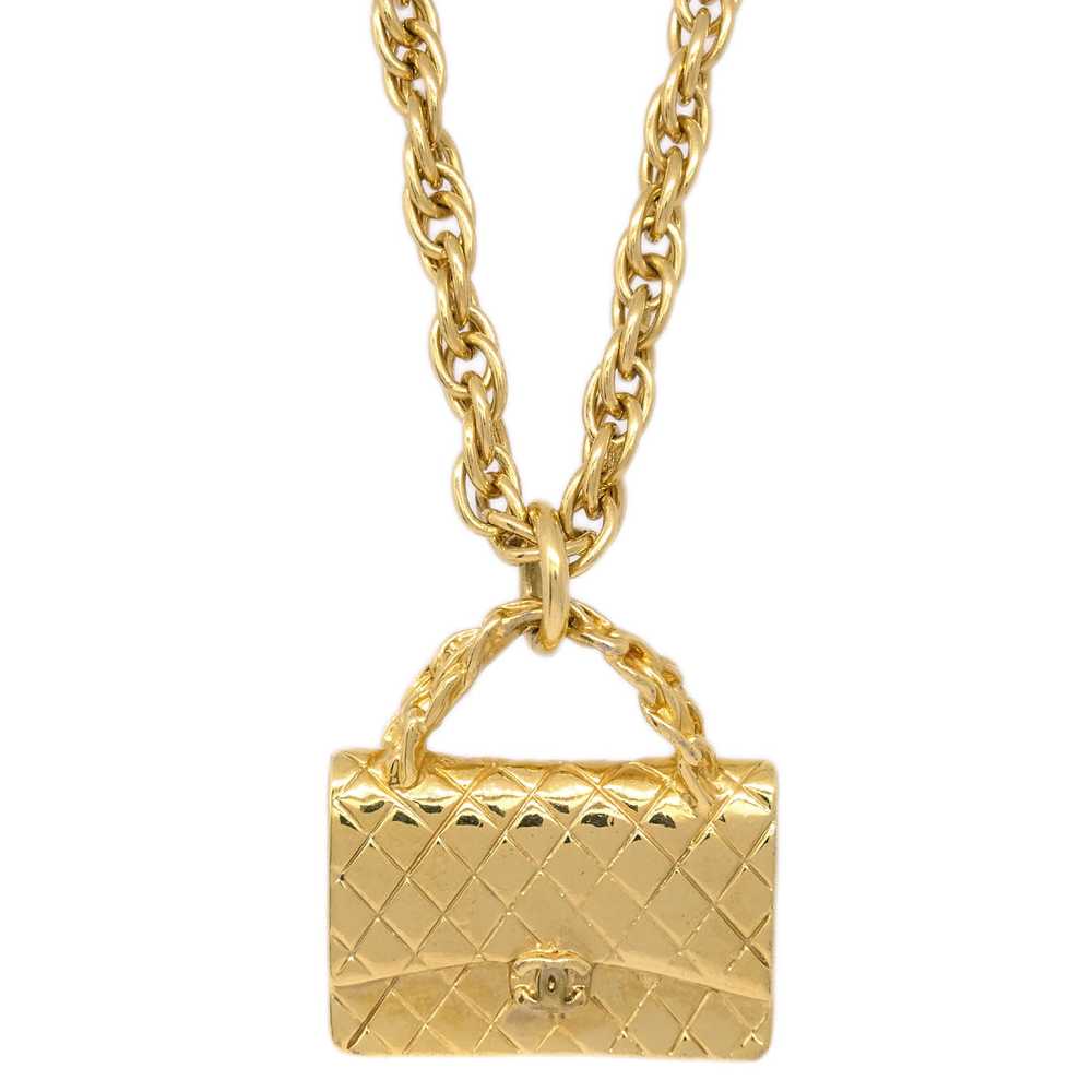 CHANEL Bag Chain Pendant Necklace Gold 95P 191187 - image 1