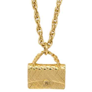 CHANEL Bag Chain Pendant Necklace Gold 95P 191187 - image 1