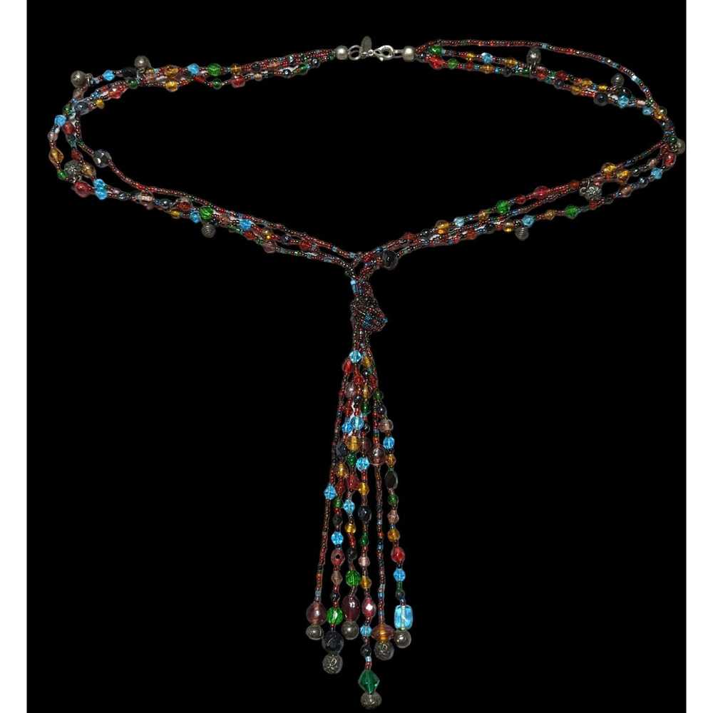 Other Chico's Bohemian Rainbow Glass Necklace - image 1