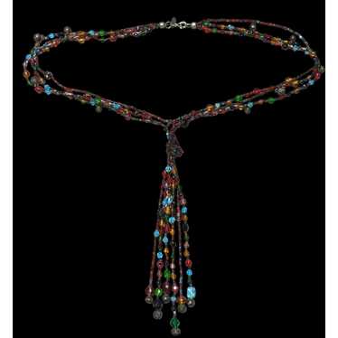 Other Chico's Bohemian Rainbow Glass Necklace - image 1