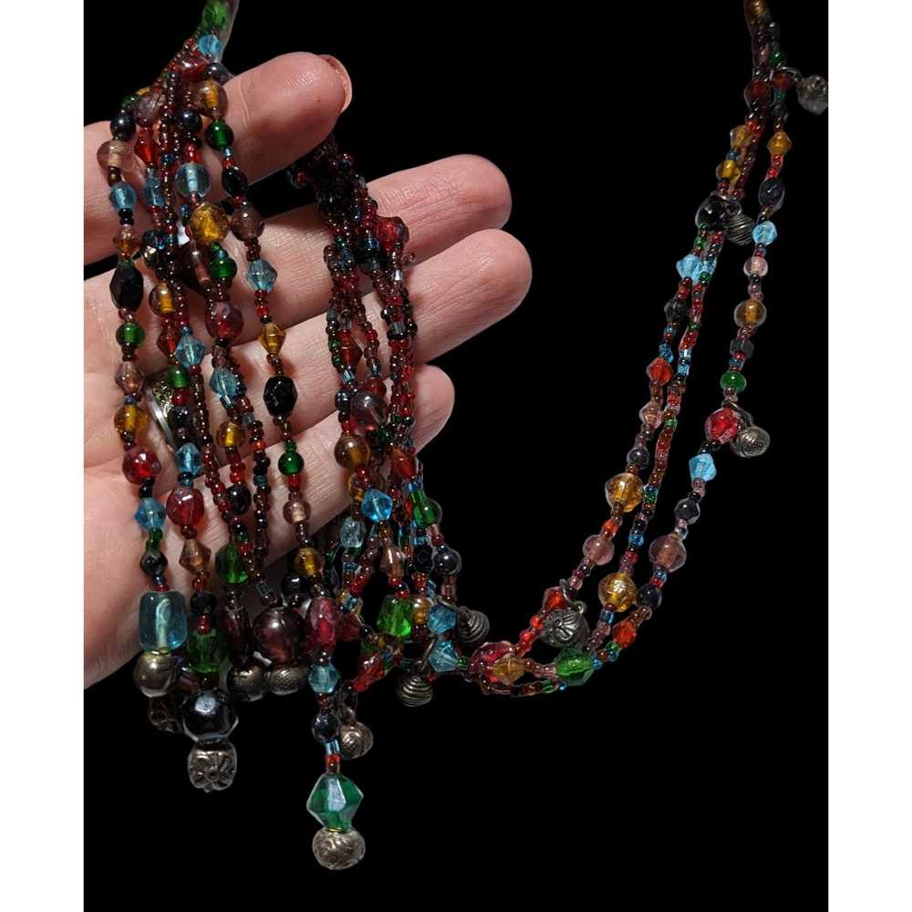 Other Chico's Bohemian Rainbow Glass Necklace - image 3