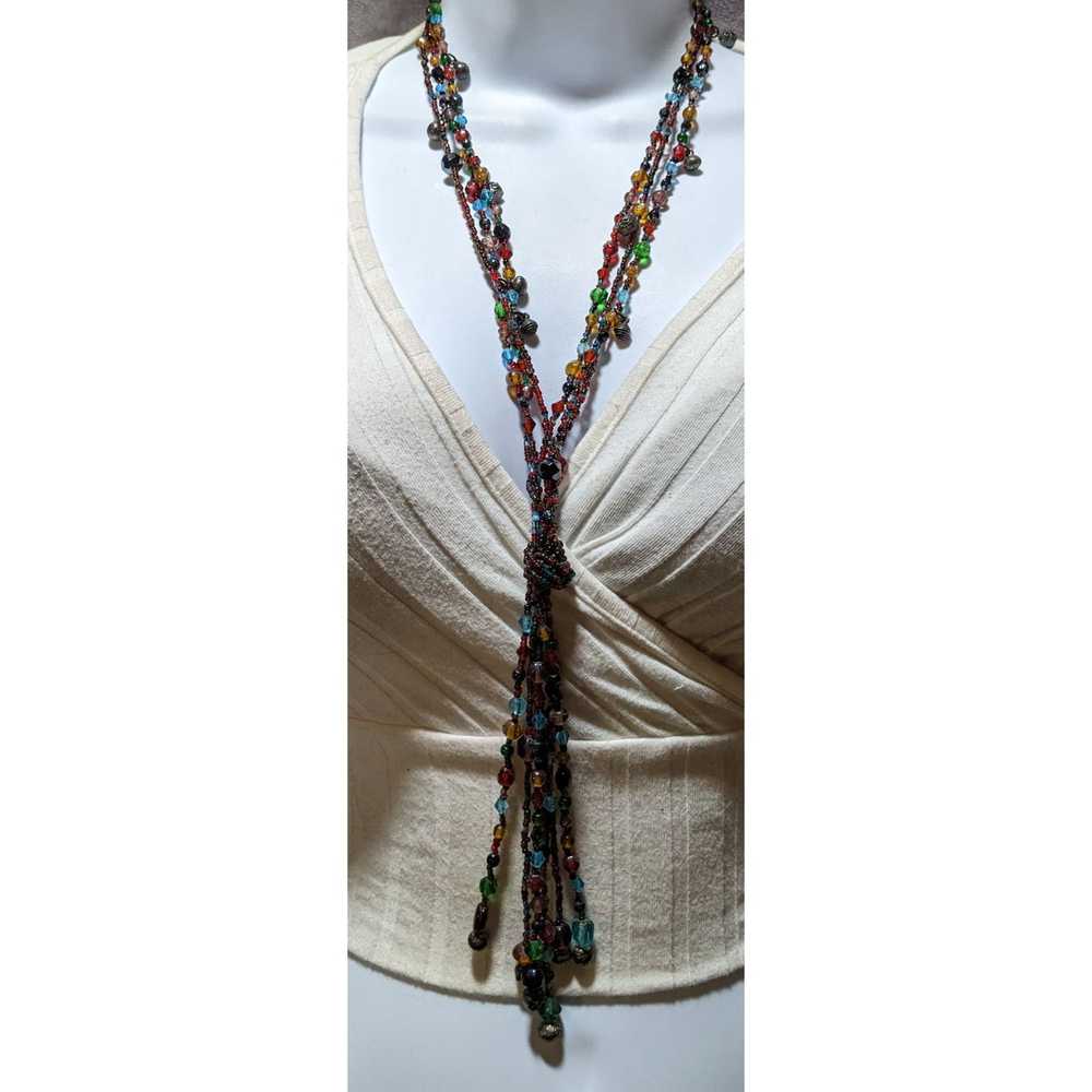 Other Chico's Bohemian Rainbow Glass Necklace - image 5