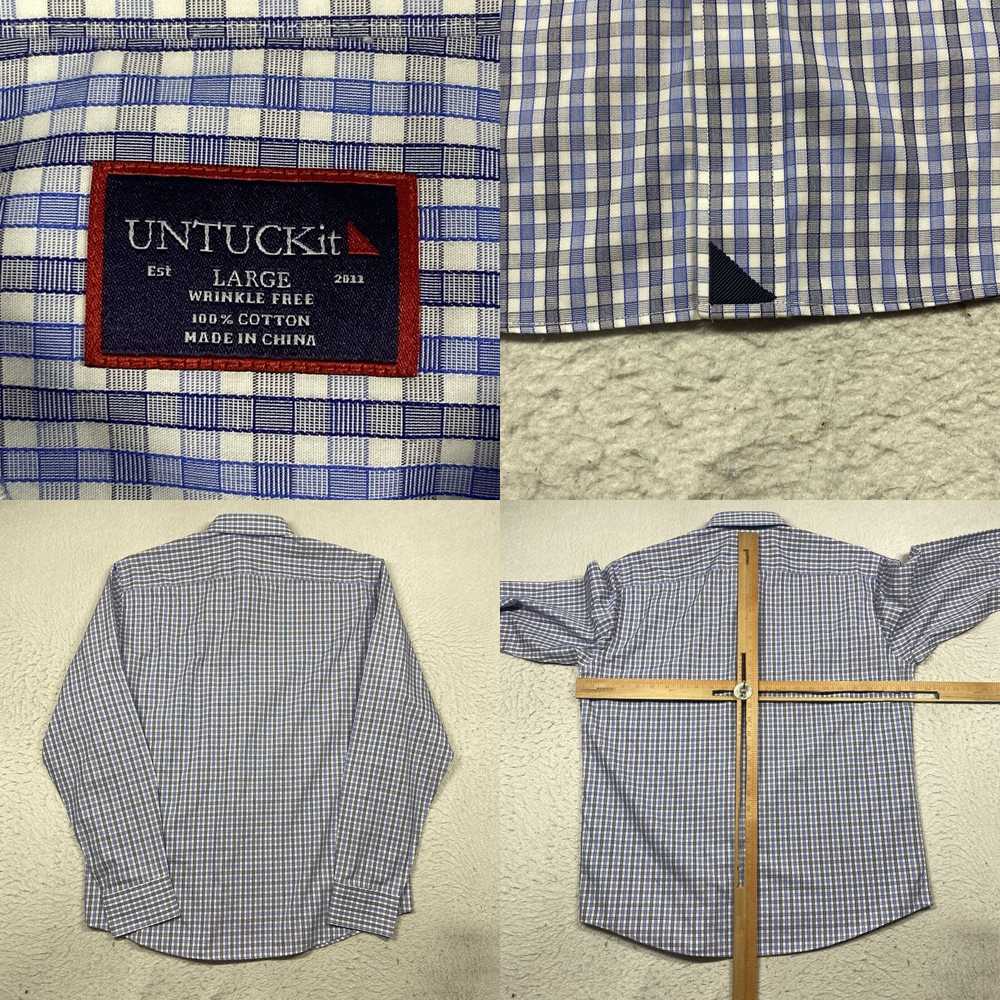 UNTUCKit UNTUCKit Shirt Mens Large Blue Plaid But… - image 4
