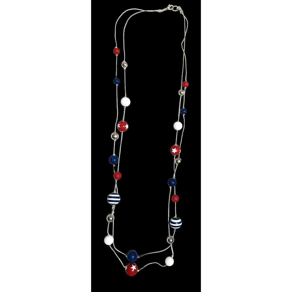 Other Patriotic Bubblegum Bead Necklace - image 1