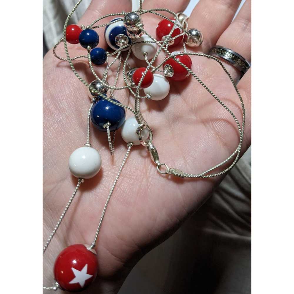 Other Patriotic Bubblegum Bead Necklace - image 3