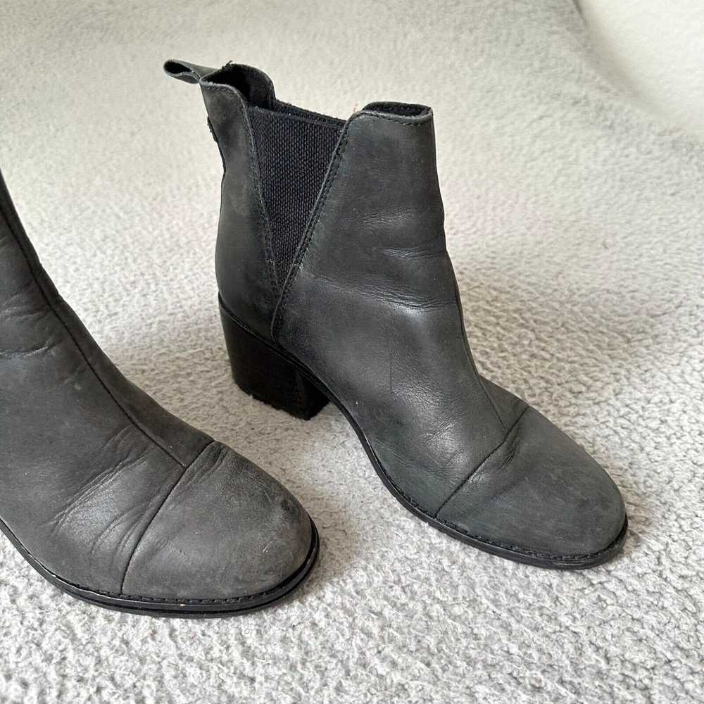 Toms TOMS Boots Womens Size 6 Black Heals Leather… - image 3