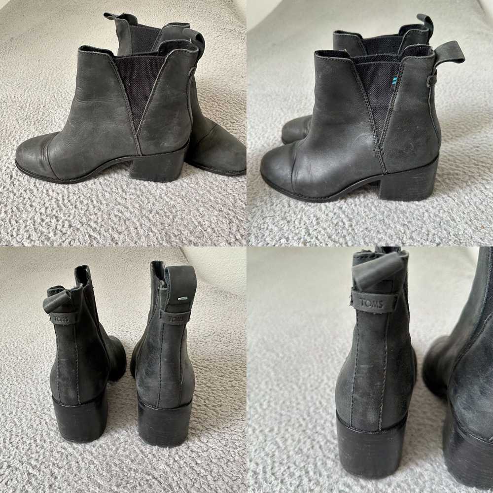 Toms TOMS Boots Womens Size 6 Black Heals Leather… - image 4