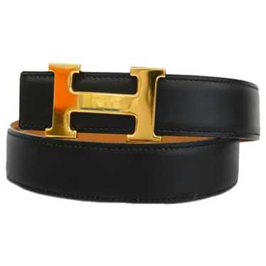 Hermès H leather belt