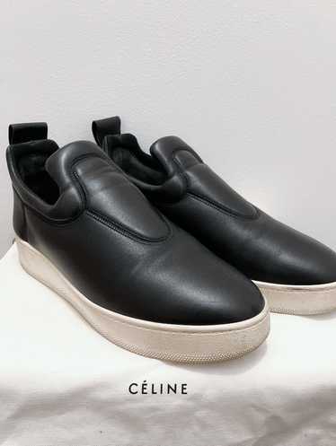 Celine Celine Black Leather Slip On Sneaker