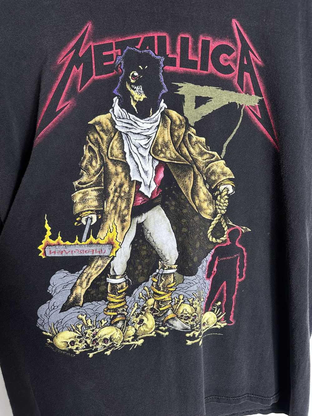 Metallica × Vintage VTG Metallica Boxy Faded Larg… - image 4