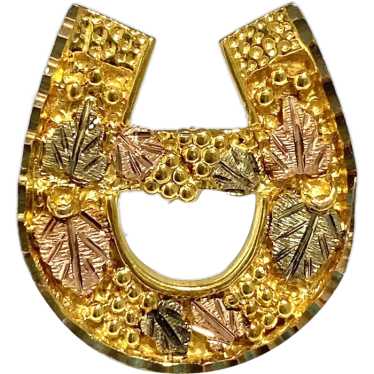 Multi Colored Gold Horseshoe Tie Tac/Hat Pin - image 1