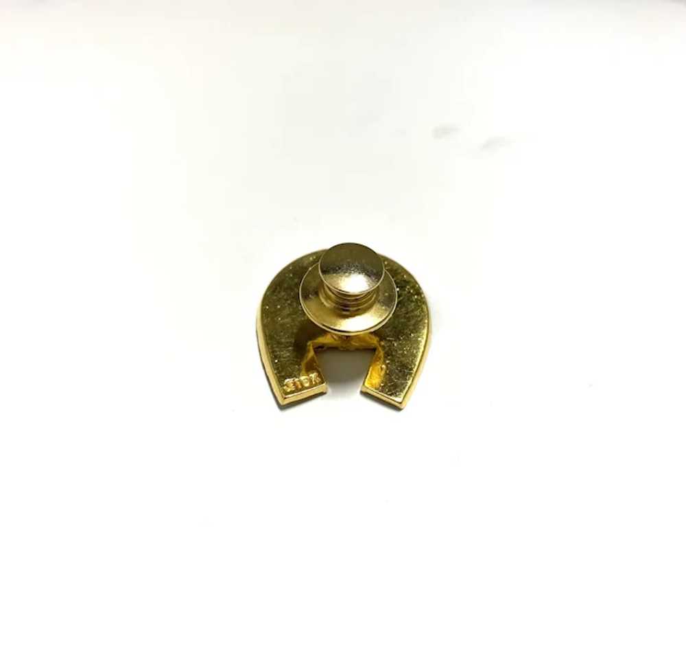 Multi Colored Gold Horseshoe Tie Tac/Hat Pin - image 7