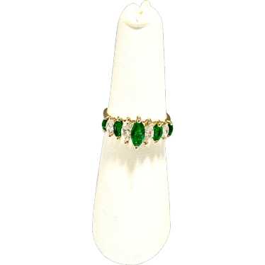 Emerald and Diamond 14 karat Gold Ring