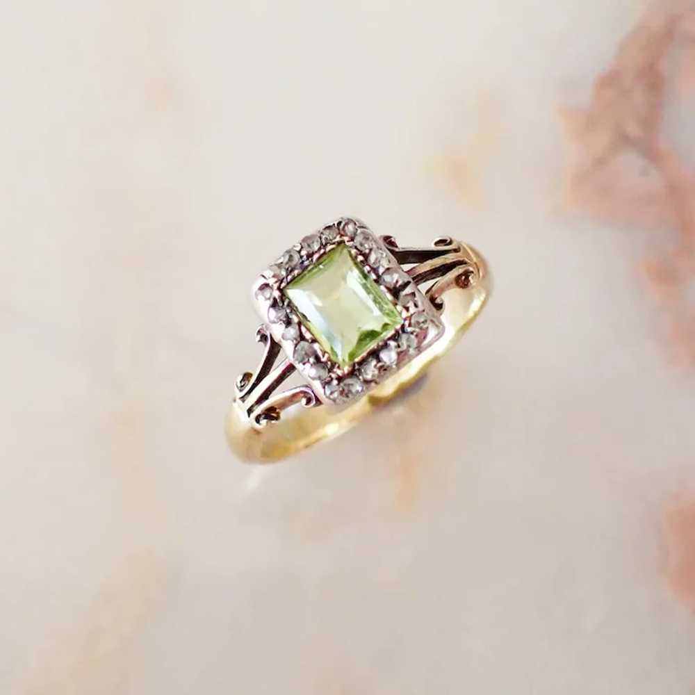 Victorian Diamond & Peridot Ring, 18ct Gold - image 3