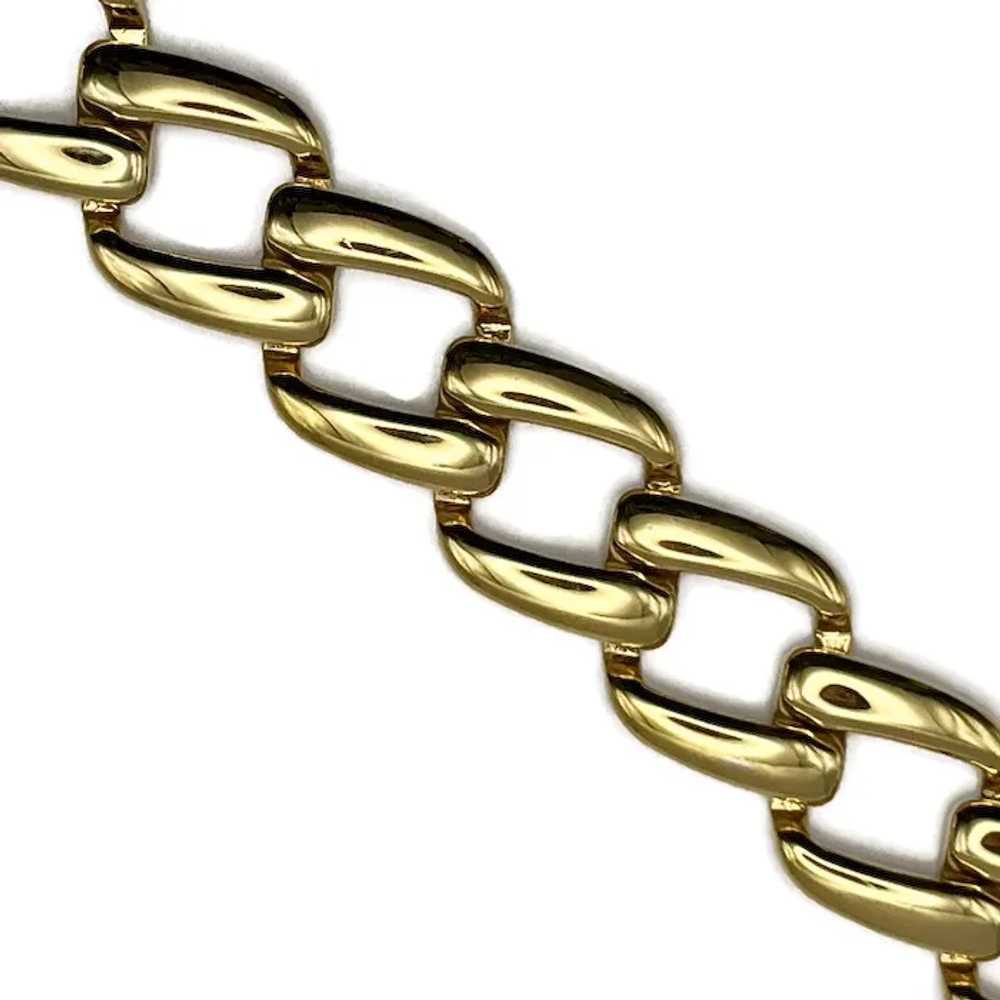 Napier Large Chain Elements Vintage Goldtone Brac… - image 2