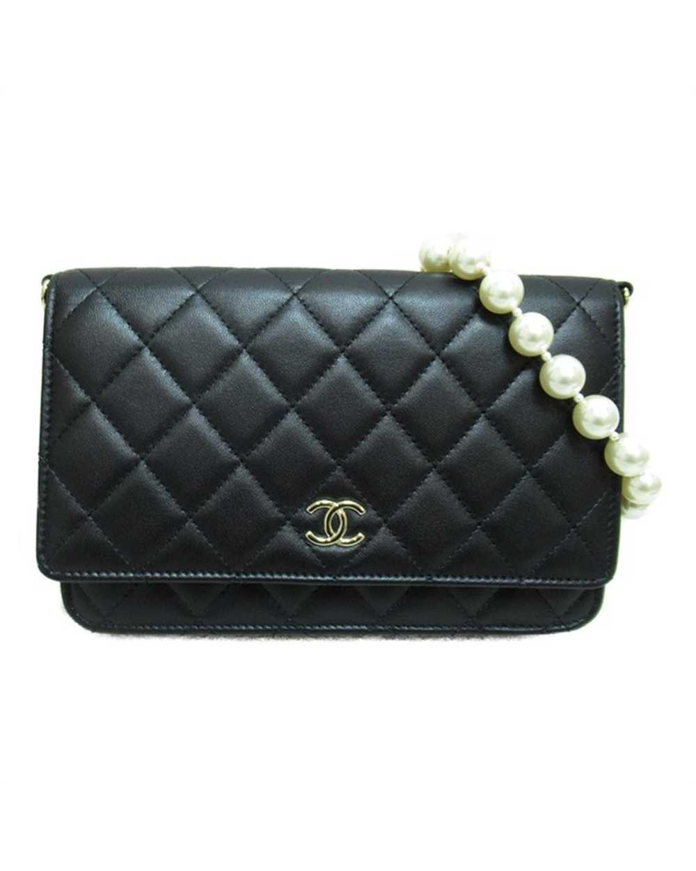 Pre Loved Chanel Black Quilted Leather Chain Flap… - image 1