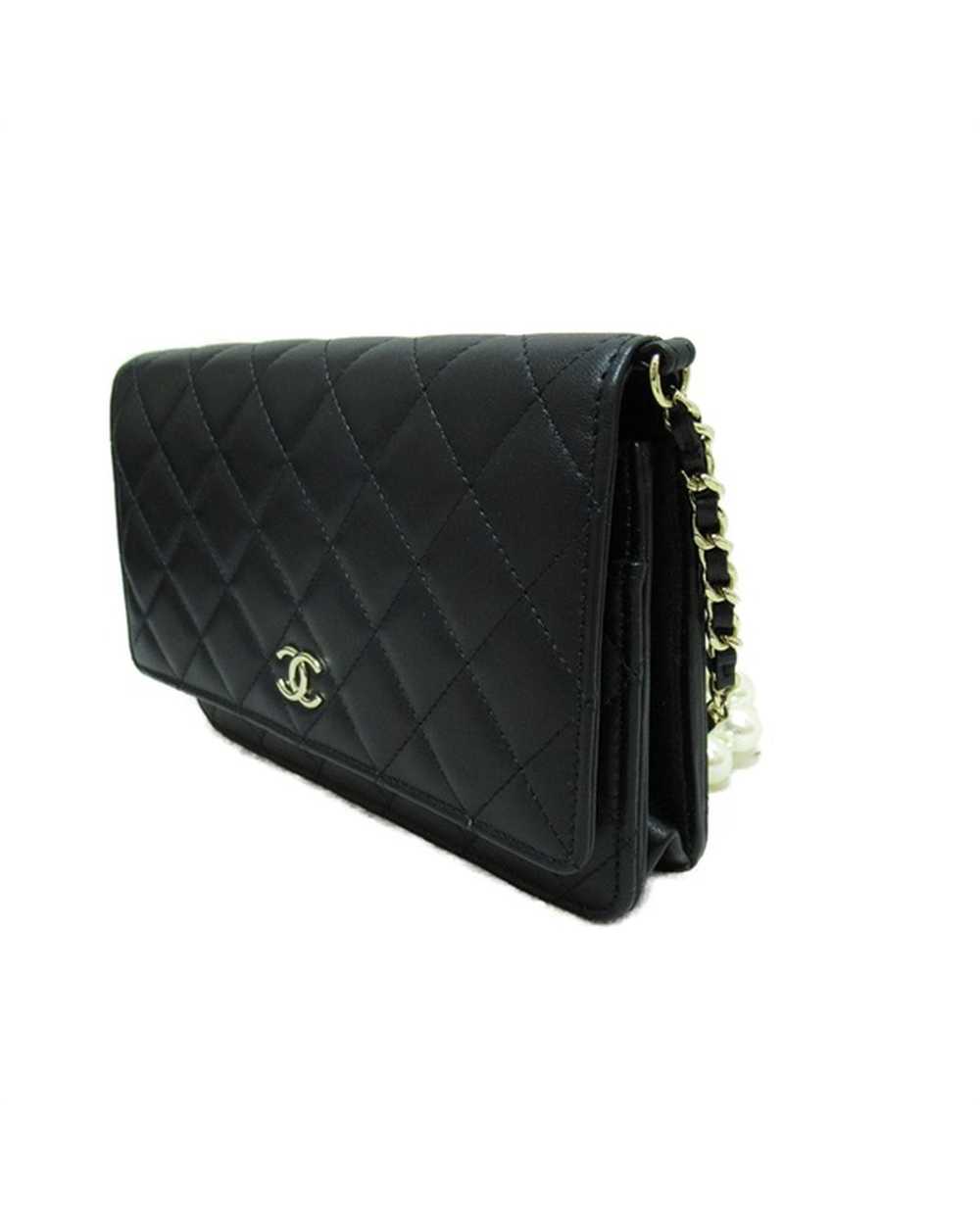 Pre Loved Chanel Black Quilted Leather Chain Flap… - image 3