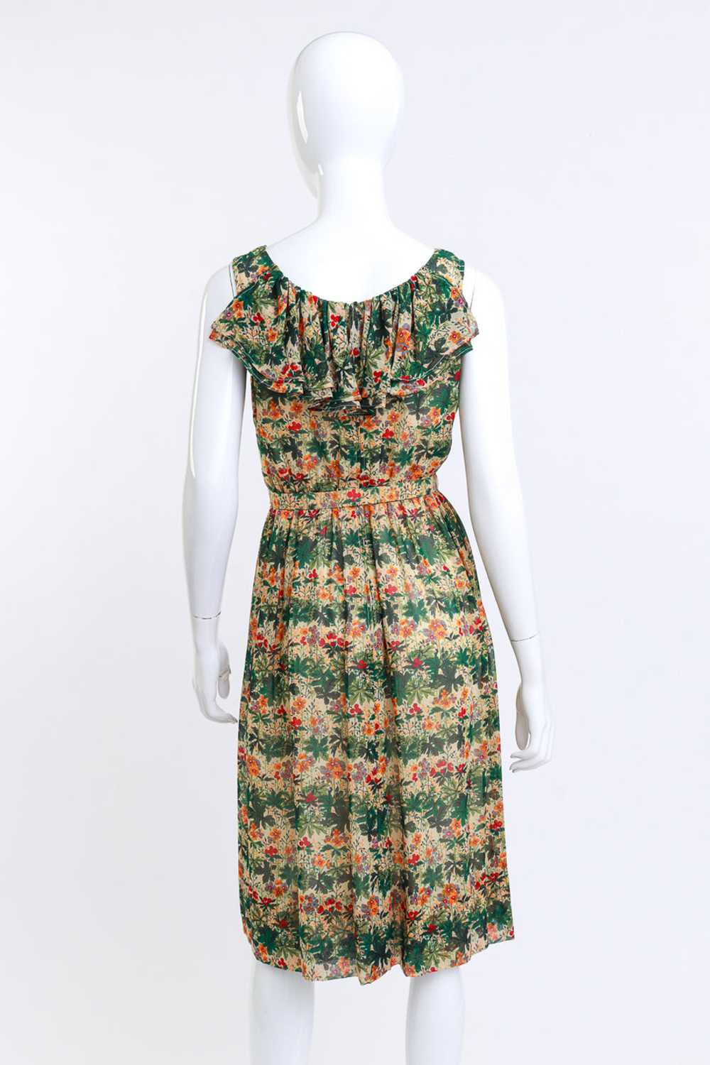 VALENTINO Floral Ruffle Silk Dress - image 3