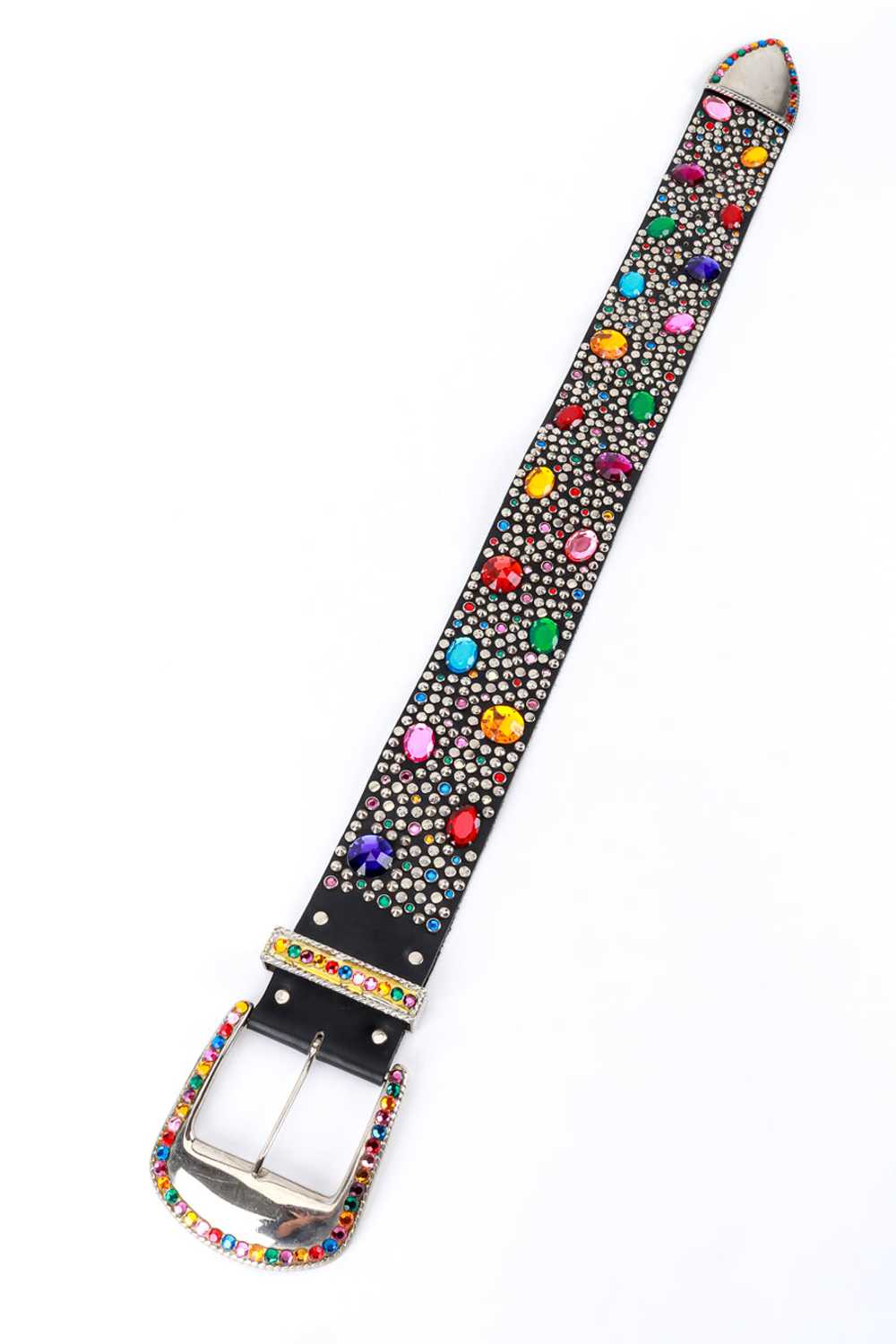 MICHAEL MORRISON Rainbow Rhinestone Studded Belt - image 5