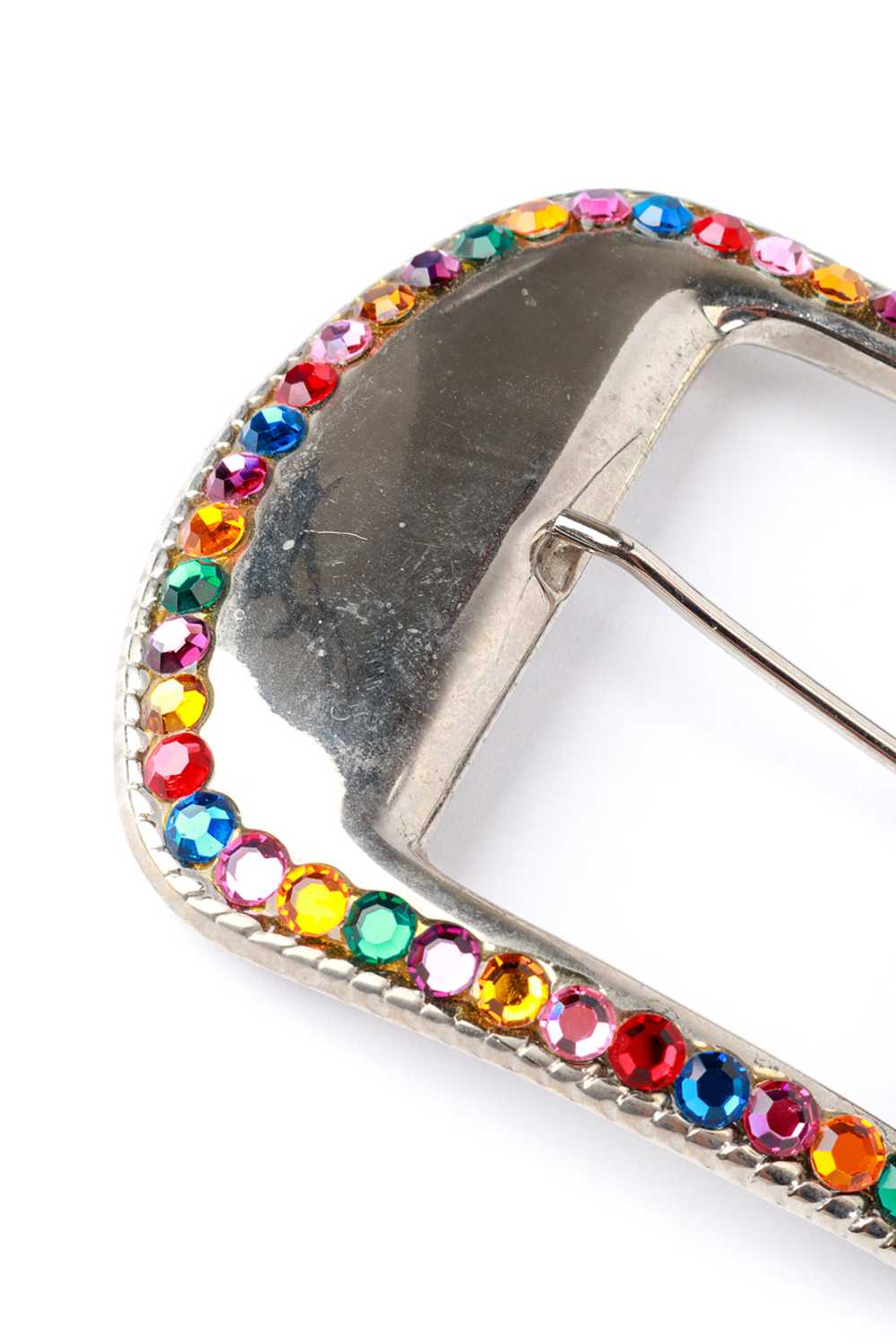 MICHAEL MORRISON Rainbow Rhinestone Studded Belt - image 7