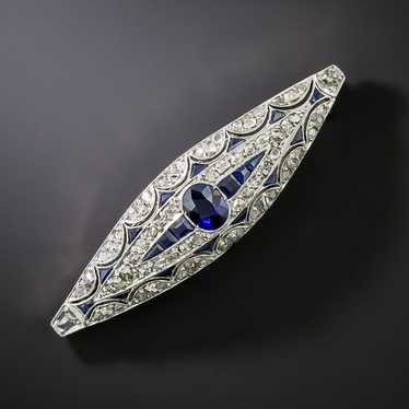 Art Deco Sapphire and Diamond Hair Barrette - image 1