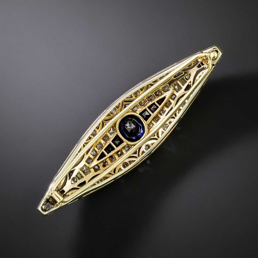 Art Deco Sapphire and Diamond Hair Barrette - image 2