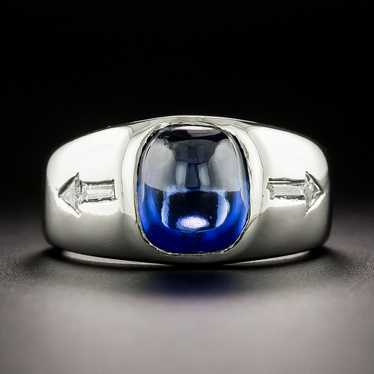 Art Deco Synthetic Sapphire And Diamond Ring