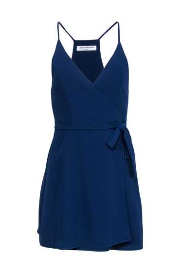 Amanda Uprichard - Navy Sleeveless Wrap Mini Dres… - image 1