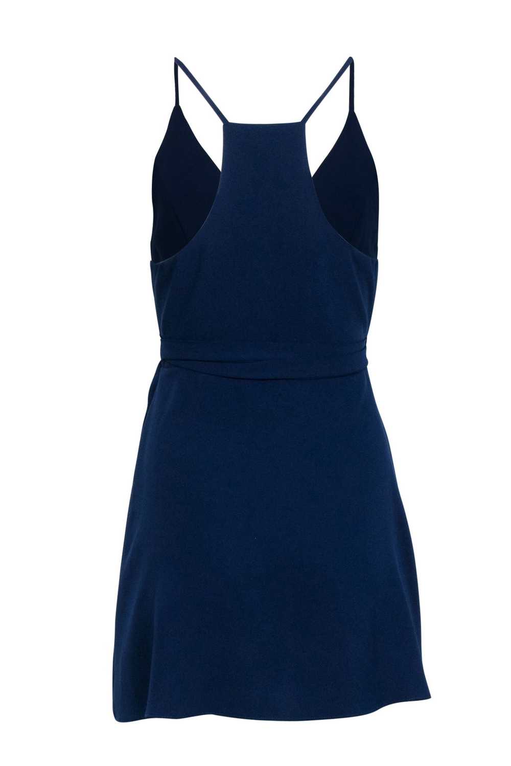 Amanda Uprichard - Navy Sleeveless Wrap Mini Dres… - image 3