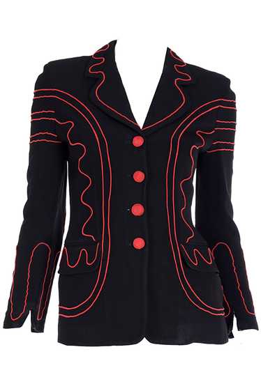 1990s Moschino Cheap & Chic Black w Red Embroidery