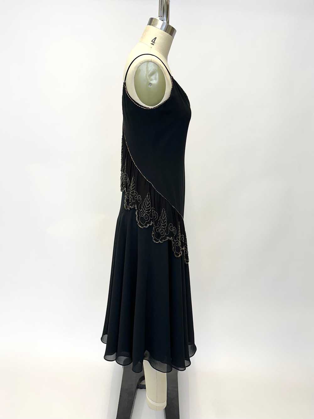 1970s Chiffon Embellished Dress - image 3