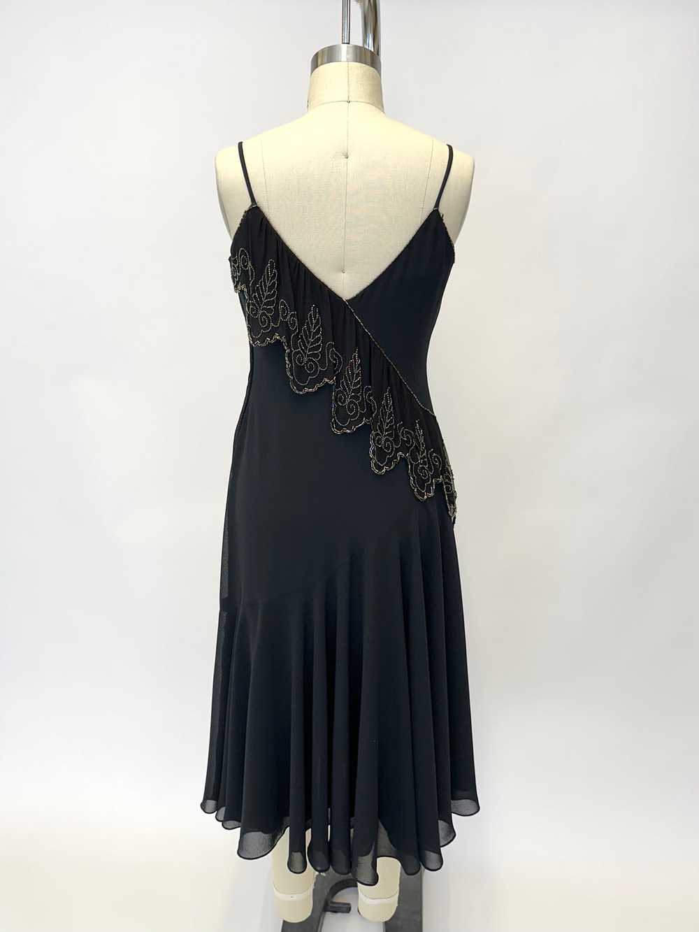 1970s Chiffon Embellished Dress - image 4