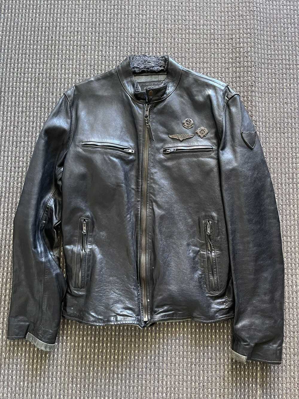 Htc Hollywood Trading Company Leather Biker Jacket - image 1